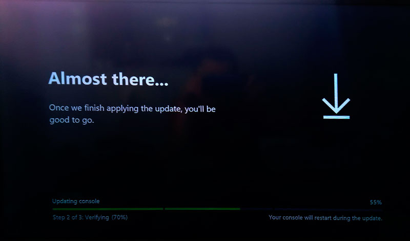 процесс обновления XBOX One
